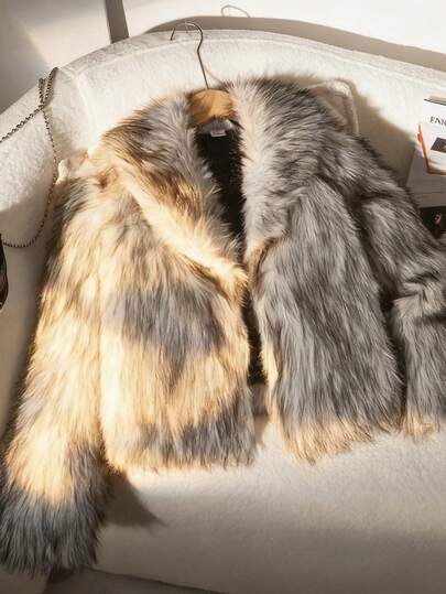 Tween Girls' Casual Faux Fur Short Jacket, Autumn/Winter