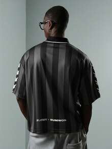 PLAYBOY X SUMWON Áo thun polo crop fit phối hợp với logo chú thỏ, tay ngắn, cổ bẻ - màu đen - Xem 3