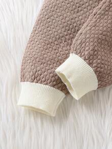 SHEIN Vintaside Kids 男婴条纹针织毛衣裤套装，舒适时尚，适合休闲穿着，居家、日常外出和旅行，秋冬季皆宜。 - 彩色 - 查看 3