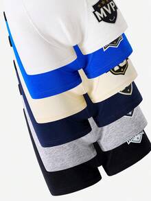 6pcs/Pack Colorful Sports Number Print Cotton Boxer Briefs For Teenage Boys
