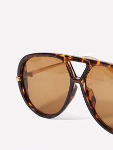 Aralina 1 Pair Pilot Style Metal Frame Hollow Women's Fashion Fashion Glasses, Oversized Shield Type Fashion Glasses For Beach, Driving, Boho Decoration For Summer Beach Vacation,Outdoor,Travel - Multicolor - View 8