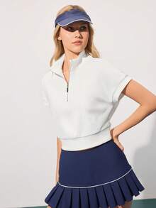 CourtClass Casual Golf White Polo Shirt Athletic Skirt Tennis Golf Women Tennis Skirt Golf Women Skirts