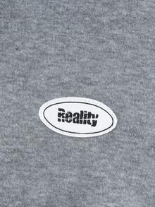 女士休闲圆领条纹蝴蝶结拼接卫衣，百搭套头衫搭配中长裙，秋冬装 - 灰色 - 查看 5