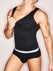 Manfinity Underwear&Sleepwear Basics 1pc Black Plus Size Men Shapewear Top
