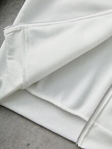 PAVTROS Men's Plus Size Street-Style Popular INS Matching FREEDOM Print Zip-Up Sweatshirt, Suitable For Outdoor Music Festivals, Nightclubs, Bars, Boyfriend/Husband Gift, Anniversary Gift, White Raglan Sleeve Sweatshirt Streetwear White Zip Up Graphic Street Wear Sweatshirt, Thermal Lined - White - View 5
