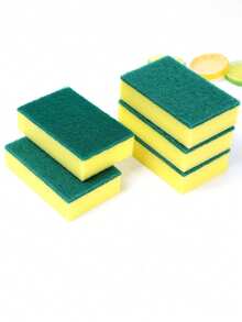 2/4件/10件装 魔力海绵擦 碳化硅除锈清洁刷 去垢清洁擦，厨房、浴室、家居用品供应商 - 綠色 - 查看 4