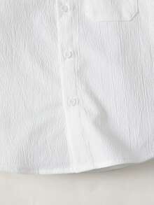 Maija Kids Young Boy White English Text Collar Long Sleeve Casual Shirt