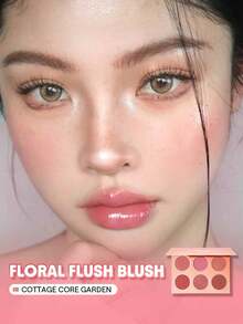 SHEGLAM Floral Flush Blush Palette 6-Color Pressed Powder Blush Palette High Pigment Non-Fading Long Lasting Natural Matte Lightweight Blusher Pink Blush Rare Brand Beauty Makeup Face Paint Cosmetic For Women Girls Perfect For Fall Winter Ideal For Y2K Fancy Fashion Suitable For Birthday Christmas Present Party Ready Best Color