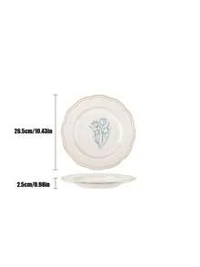 Cirelle 1pc Tulip Salad Plate, Creative Western-Style Dessert, Appetizer Soup Bowl, Deep Plate Breakfast, Restaurant Kitchen, Home Use, Suitable For Families, Restaurants And Hotels - Black - View 9