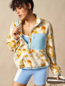 VARSIVA 女士休闲扎染印花羊毛夹克，适合户外，秋冬季 - 彩色 - 查看 2