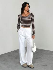 SHEIN Tall Camiseta interior térmica de cuello alto gruesa para mujer, versátil para primavera y verano/verano y verano - Marrón - Ver 8