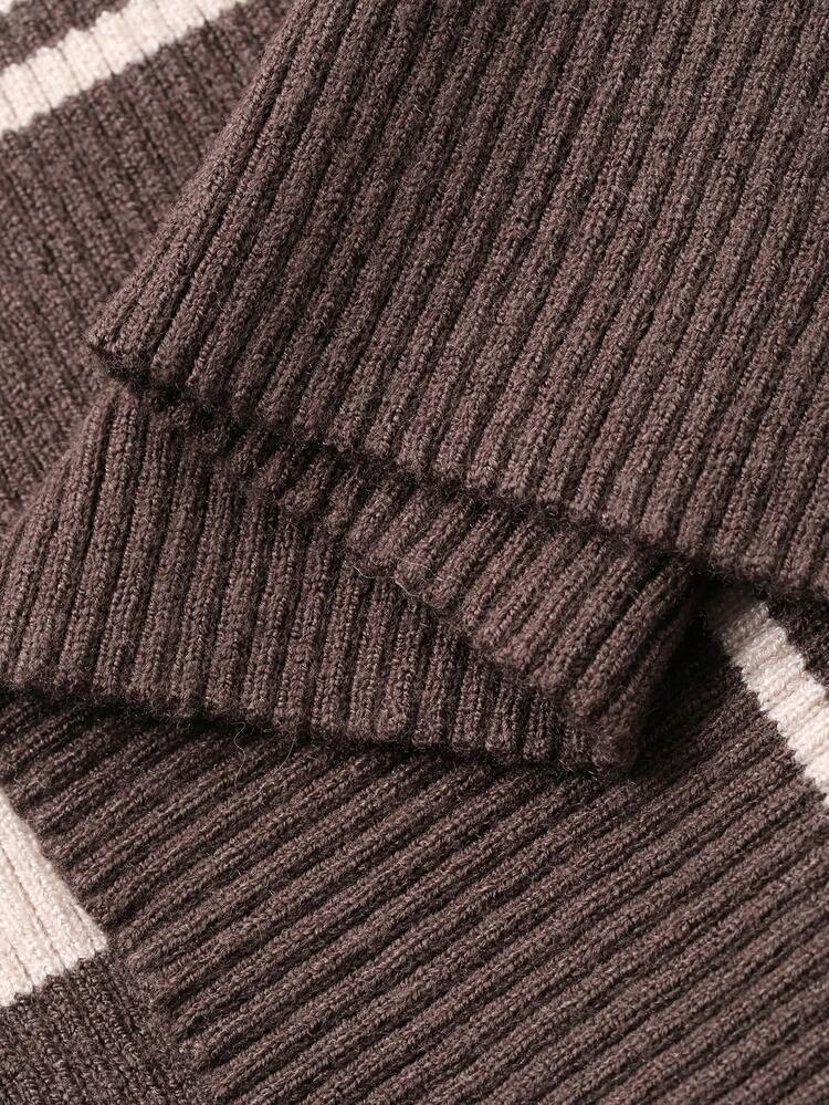 Women's Casual Colorblock Striped Knit Dress, Autumn/Winter