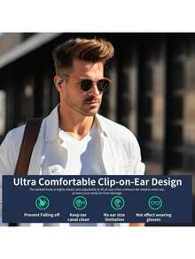 JMMO 【AI翻译】AI实时翻译无线耳机，开放式设计，支持150种语言翻译，实现无障碍沟通，Type-C充电接口兼容所有智能手机，适用于会议、运动、商务、游戏、学习、旅行等多种场景。 - 黑色 - 查看 5