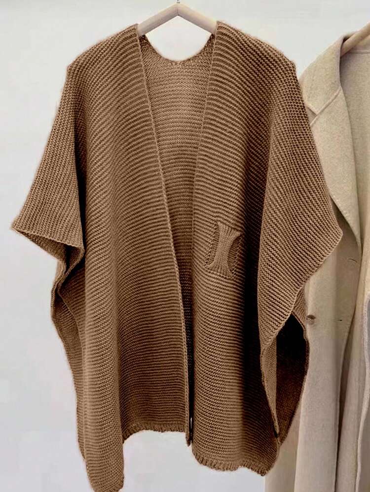 EMERY ROSE Women's Fashionable Casual Shawl Collar Cardigan, Autumn/Winter - Brown - View 3