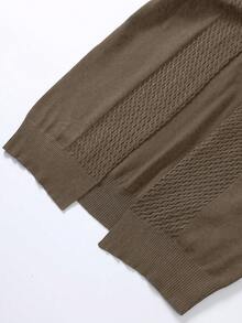 Manfinity Homme Men's Casual Open Front Long Sleeve Sweater, Autumn/Winter - Maroon - View 4