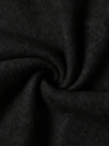 SHEIN 哺乳期纯色圆领长袖开衩下摆休闲上衣孕妇秋冬T恤 - 黑色 - 查看 6