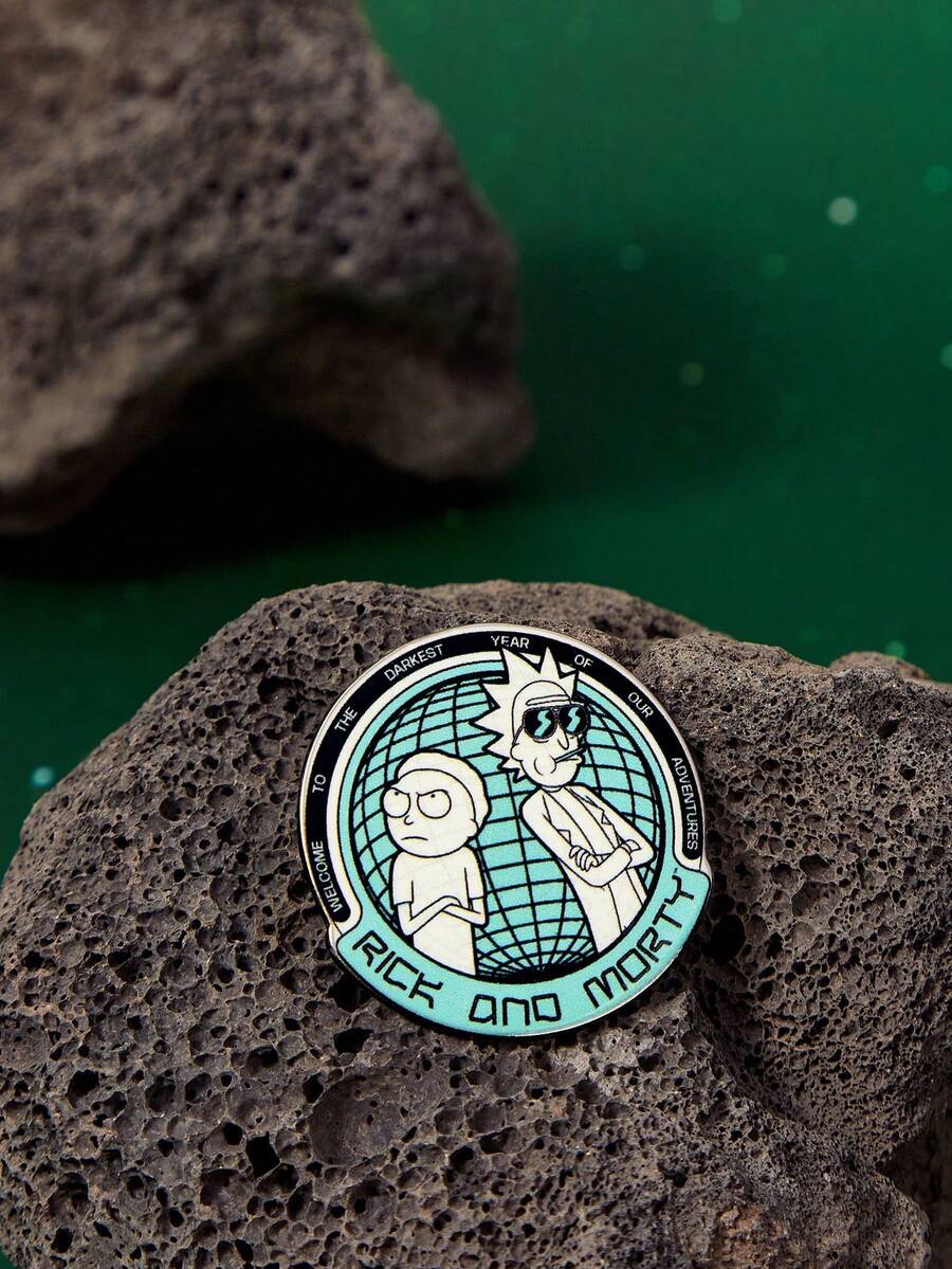 Rick and Morty X SHEIN A Mint Blue Fun Man Brooch - Mint Blue - View 1