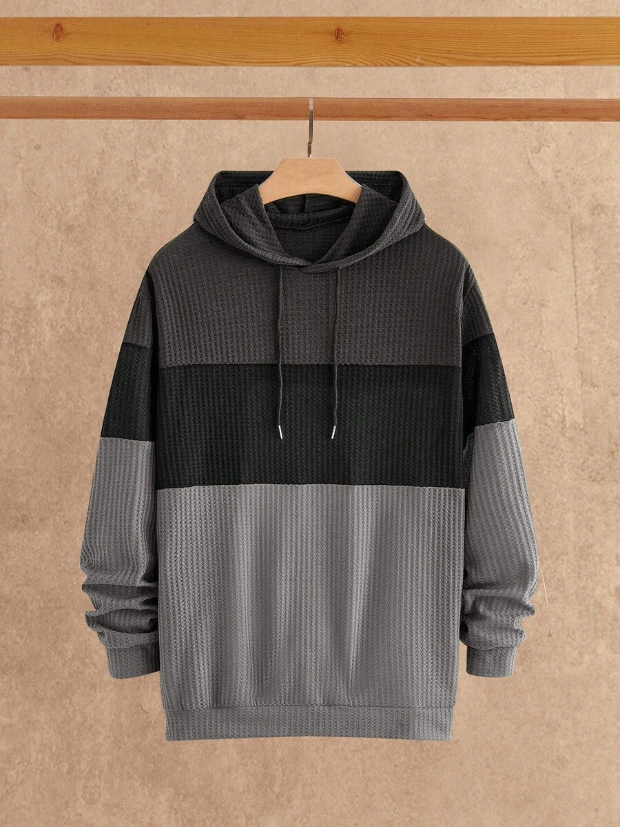 Manfinity NXTstreet Áo hoodie nam dài tay dáng rộng, chất liệu tốt, kiểu dáng casual, chất liệu dệt kim, phối nhiều mảnh, vai rớt, có mũ. Áo hoodie nam, áo len nam, áo chui đầu nam, áo hoodie nam. - Nhiều màu - Xem 1