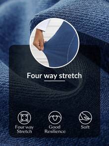 Flexra 女士宽松高腰阔腿休闲牛仔裤 - 中等水洗藍 - 查看 7