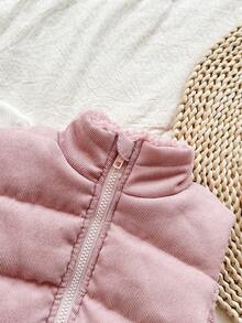 Vintaside Kids 3pcs Young Girl Padded Coat Set, Thermal Lining, Thickened, Suitable For Spring, Autumn And Winter, Countryside Style, Casual, Fashionable, Cute, Elegant - Multicolor - View 10