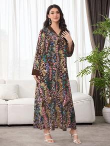 SHEIN Najma 优雅、奢华、优雅的女士宽松连衣裙 - 彩色 - 查看 3