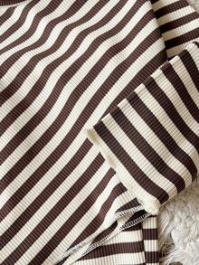 SHEIN Baby Girl Striped Turtleneck Long Sleeve Top And Flare Pants Set, Fashionable & Minimalist - Coffee Brown - View 3