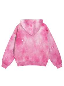 Rovax 扎染卫衣，女式卫衣，街头风上衣，女装，Y2K上衣，Y2K，姐妹装，秋季女装，当下流行，时尚上衣，美学卫衣，送给姐妹的礼物 - 粉色 - 查看 2