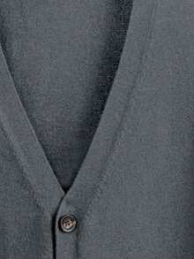 Manfinity Homme Plus Size Men's Solid Color Long Sleeve Single-Breasted Casual Knit Cardigan - Dark Grey - View 4