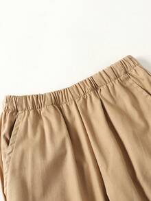 Maija Kids Young Boy Khaki Cargo Pocket Animal Graphic Loose Casual Pants Fall Winter