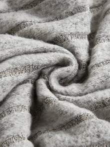 SHEIN 2件装女士简约纯色黑色和浅灰色仿抽绳设计超柔软舒适宽罗纹针织阔腿裤，休闲宽松居家裤，冬季