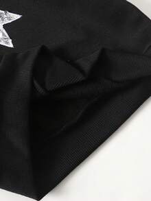 Maija Kids 少女休闲圆领运动衫，饰有亮片蝴蝶贴花 - 黑色 - 查看 8