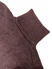 Franclia New Elegant Stylish Turtleneck Pullover Sweater With Cloak Design For Women, Autumn/Winter - Coffee Brown - View 5