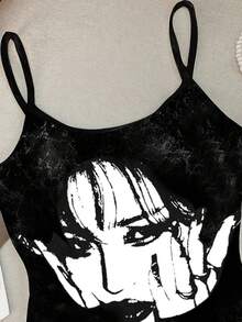 INAWLY Women's Fashion Figure Printed Cami Top, For Concert, Summer - Multicolor - View 3