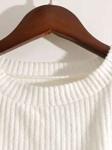 SHEIN Franclia Franclia White Knit Poncho Cape 2 In 1 Women's T-Shirt, Maija Fall Winter 2025 Women Maija - White - View 4