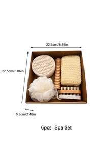 Cirelle 6pcs/7pcs Bath/Sp Set - Exfoliating Glove, Bath Brush, Pumice Stone, Sisal Loofah | Holiday Gift Box,Vacation, Bathing, Bathroom Use - Multicolor - View 5