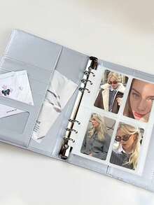 A5仿皮照片卡册 - 银色偶像照片卡收藏收纳册 - 銀色 - 查看 4