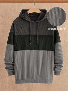 Manfinity NXTstreet Áo hoodie nam dài tay dáng rộng, chất liệu tốt, kiểu dáng casual, chất liệu dệt kim, phối nhiều mảnh, vai rớt, có mũ. Áo hoodie nam, áo len nam, áo chui đầu nam, áo hoodie nam. - Nhiều màu - Xem 6
