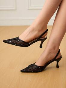 CUCCOO HITCHD Women's Fashionable Black Floral Elegant Party High Heel Sandals - Black - View 2