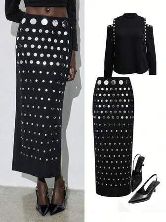 Maija 2025新款女士亮片直筒裙，优雅时尚，适合派对场合