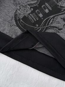 Teen Girls Y2K Casual Minimalist Black & White Polka Dot Print Ruched Tie Front Cropped Top