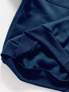 Sweetra Young Tween Girls' Casual Solid Color Fleece Sweatshirt, Autumn/Winter - Navy Blue - View 7
