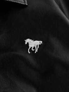 HIMLAND Men's Casual Versatile Classic Zip-Up Collar Jacket, Autumn - Black - View 4