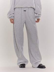 MUSERA 阔腿印花慢跑裤运动套装休闲裤舒适日常秋冬圣诞 - 淺灰色 - 查看 2
