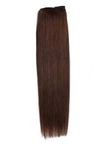 3Pcs Chocolate Brown Clip In Hair Extensions Volume-Enhancing Extensions Remy Human Hair Clip Ins Thick Hair Silk Straight For Women - S4# - View 8