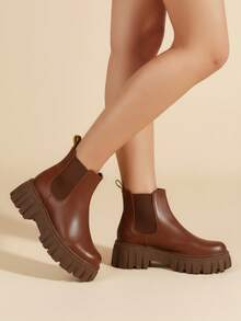 Women Mid-Calf Boots - Brown - View 3