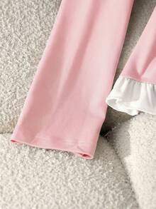 GlowEve 女士经典百搭暖色调长袖T恤，2025秋冬新款 - 粉色 - 查看 4