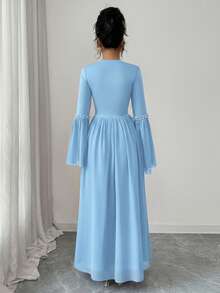 Elenzga优雅婚礼宾客礼服，浪漫高贵的女士礼服 - 淺藍色 - 查看 2