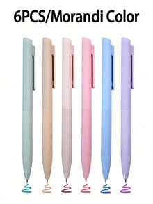 3/6支/套彩色凝胶笔，快干笔，0.5毫米细头黑色圆珠笔，适用于办公室和学校的流畅书写笔，返校用品 - 彩色 - 查看 12