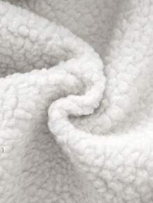 Cozy Pixies Chaqueta con capucha de contraste de manga larga forrada térmicamente de gamuza para bebé niña, casual y versátil en otoño/invierno - Caqui - Ver 12