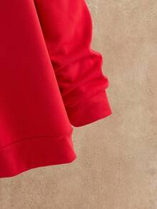 Manfinity NXTstreet Áo nỉ cổ tròn in khẩu hiệu Giáng sinh thường ngày dành cho nam - Đỏ - Xem 6